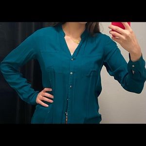 Blue womens formal shirt